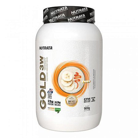 Gold 3w whey 900g banana caramelizada
