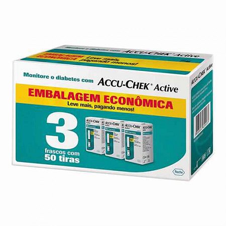 Kit tiras de glicemia accu-chek active com 150 unidades