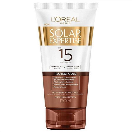 Protetor solar corporal l'oreal expertise protect gold fps15 com 120ml