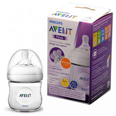 Mamadeira petala 125ml anti-colica novo design philips avent