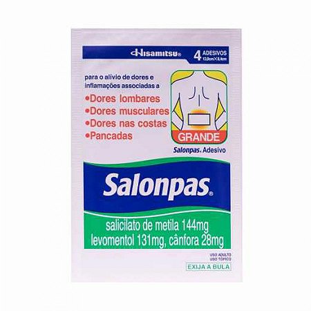 Adesivo salonpas grande com 4 unidades