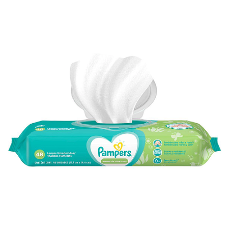 LENCOS UMED.PAMPERS AROMA DE ALOE VERA C/48UN