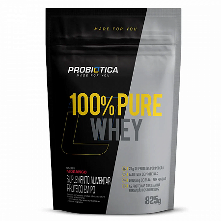 100% pure whey refil 825g morango