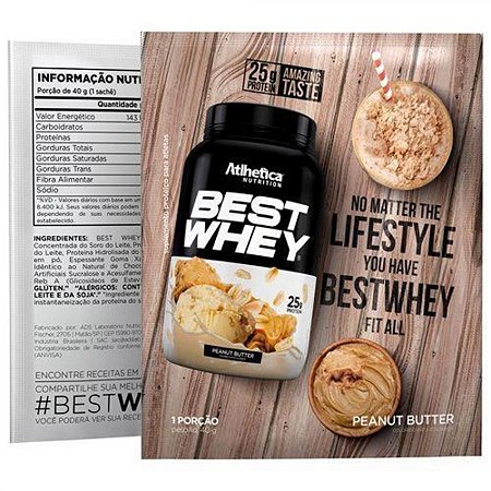 Best whey sache (35g) - sabor peanut butter, atlhetica nutrition