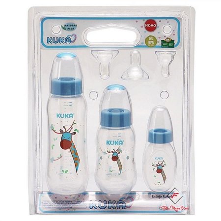 Estojo de mamadeira kukinha azul com 3 unidades