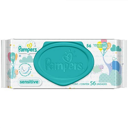 Lencos umedecidos pampers recem-nascido com 48 unidades
