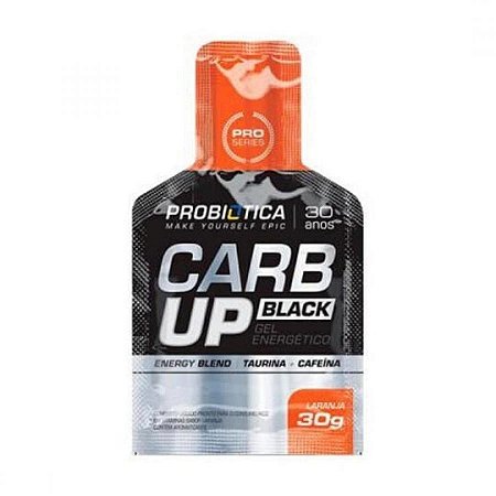 Carb up gel black - sabor laranja 1 sache de 30g - probiotica