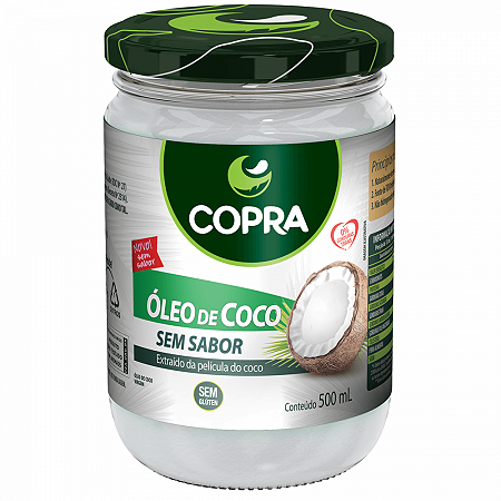 Oleo de coco copra 500ml sem sabor