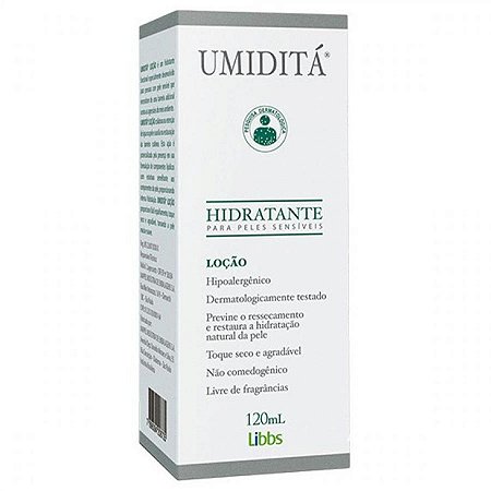 Locao hidratante umidita para peles sensiveis com 120ml