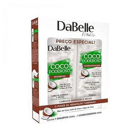 Kit dabelle hair coco poderoso com shampoo de 250ml + condicionador de 200ml