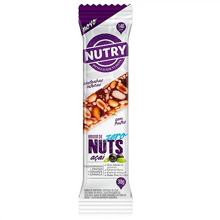Barra de cereal nutry zero nuts acai 30g