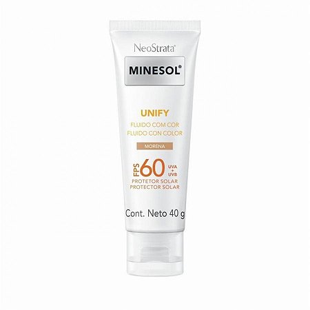 Protetor solar facial neostrata minesol unify fluido cor morena fps 60 com 40g neostrata