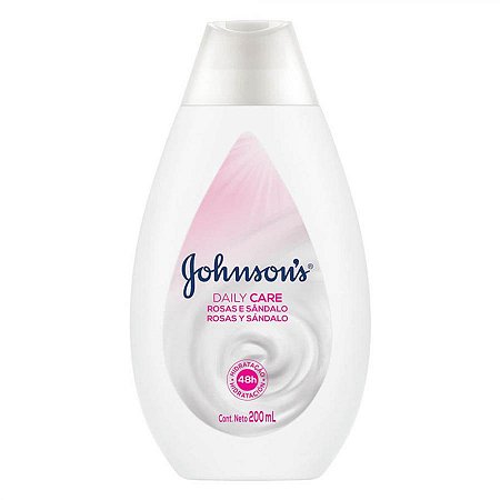 Locao hidratante corporal johnson's daily care rosas e sandalo com 200ml