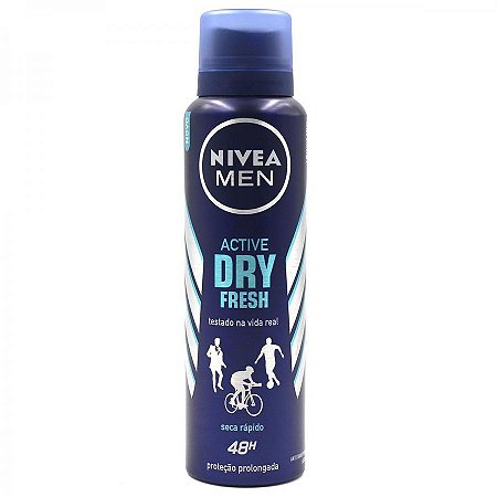Desodorante antitranspirante aerosol nivea men active dry fresh 48h com 150ml