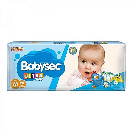 Fralda infantil descartavel babysec jumbo m 28 unidades