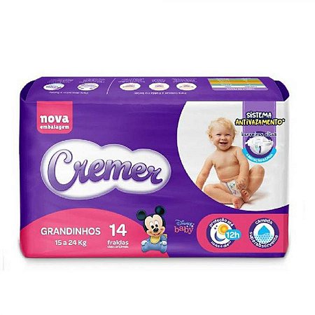 Fralda cremer jumbo grandinhos 14un