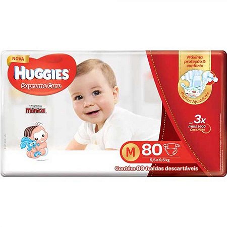 Fralda huggies supreme care hiper m c/80un