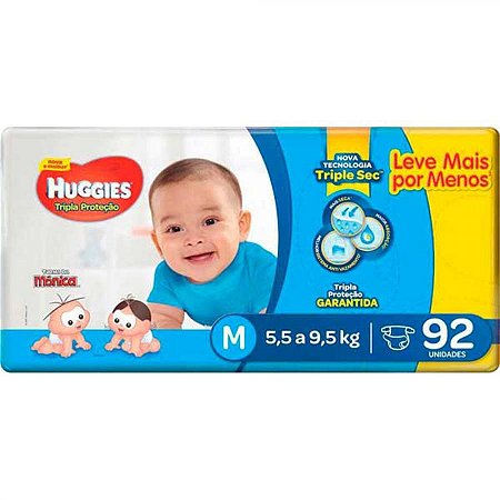 Fralda huggies tripla prot mega m c/92un