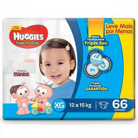 Fralda huggies tripla prot mega xg c/66un