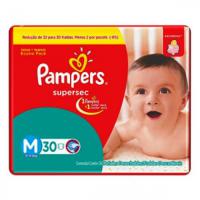 Fralda pampers supersec pacotao m c/30+2