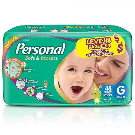Fralda personal baby mega g c/48un