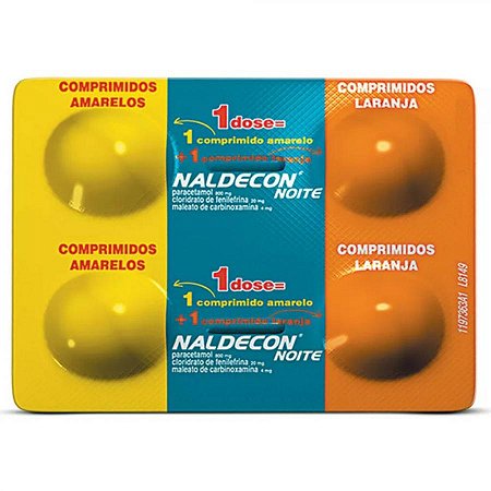 Naldecon noite com 4 comprimidos