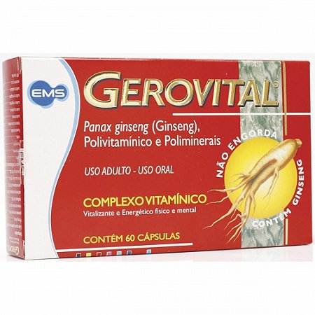 SUPLEMENTO VITAMÍNICO GEROVITAL - 60 CÁPSULAS EMS