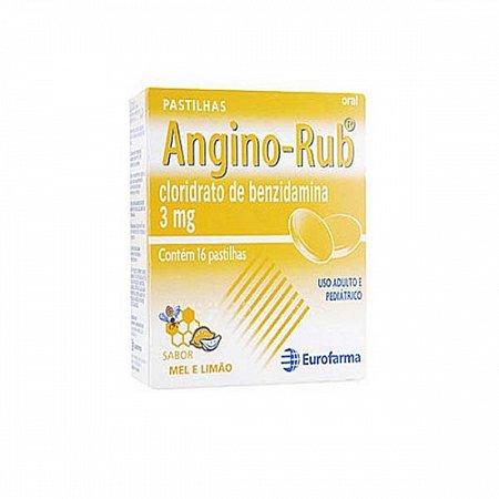 Angino rub sabor mel e limao 16 pastilhas