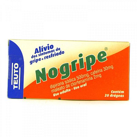 Nogripe 250mg + 30mg + 250mg + 2mg 20 drageas