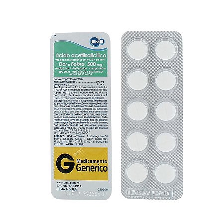 Acido acetilsalicilico 500mg 10 comprimidos