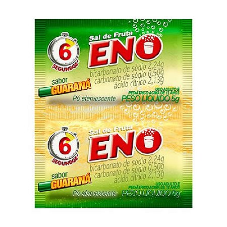 Sal de frutas eno 2 envelopes com 5g sabor guarana
