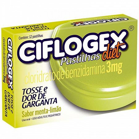 Ciflogex diet sabor menta e limao 12 pastilhas