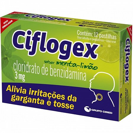 Ciflogex sabor menta e limao 12 pastilhas