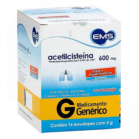 Acetilcisteina granulado 600mg 16 envelopes com 5g