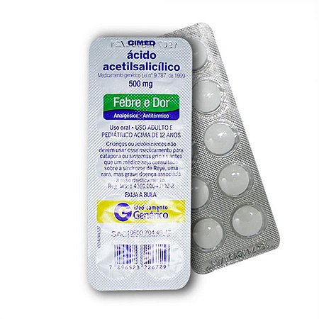 Aas adulto 500mg cartela com 10 comprimidos