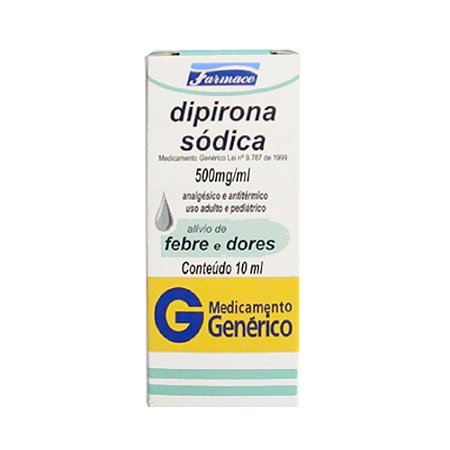 Dipirona sodica gotas 500mg/ml - 10ml - generico farmace