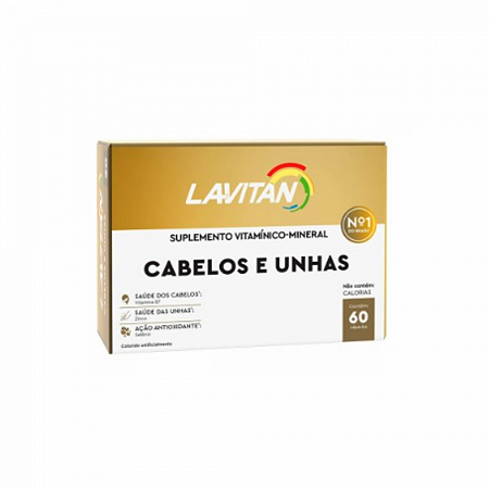 Vitamina para cabelos e unhas lavitan com 60 capsulas