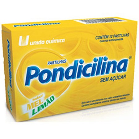 Pondicilina pastilha sabor mel limao 12 pastilhas