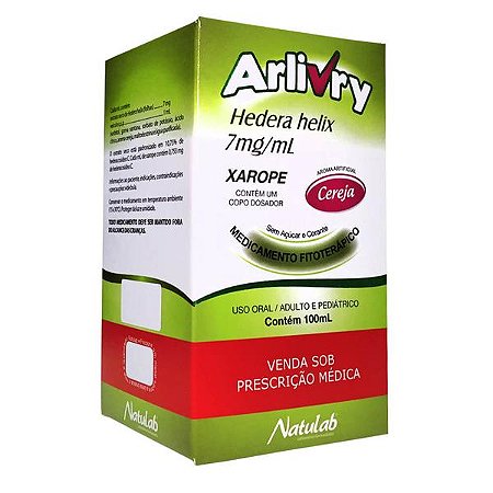 Arlivry 7mg xarope com 100ml sabor cereja