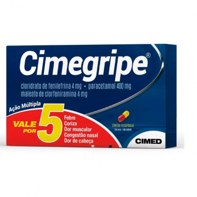 Cimegripe 400mg + 4mg + 4mg 10 capsulas