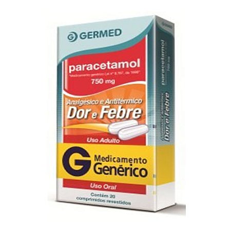 Paracetamol 750mg 20 comprimidos