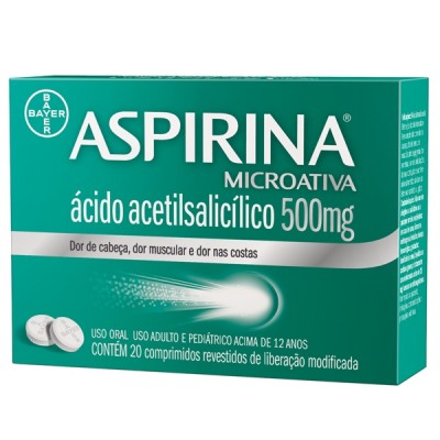 Aspirina microativa 500mg 20 comprimidos