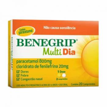Benegrip multi dia 800mg + 20mg 20 comprimidos