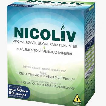 Kit nicoliv 60 capsulas + solucao spray 50ml