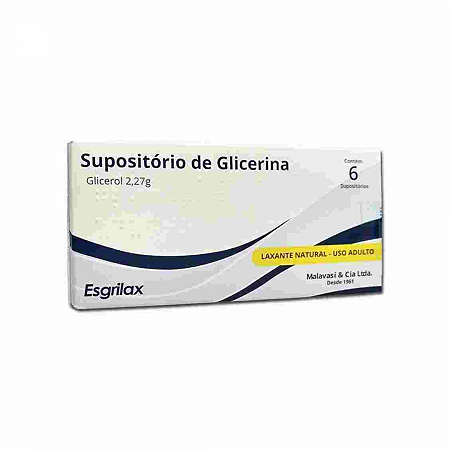 Supositorio de glicerina adulto com 6 unidades