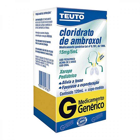 Cloridrato de ambroxol 15mg xarope infantil 120ml