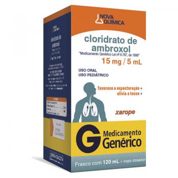 Cloridrato de ambroxol 15mg xarope infantil 120ml