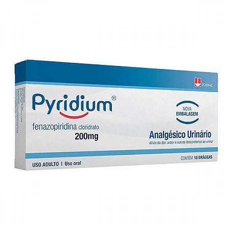 Pyridium 200mg com 18 drageas