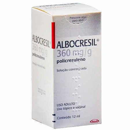ALBOCRESIL POLICRESULENO 360MG/G SOLUÇÃO 12ML
