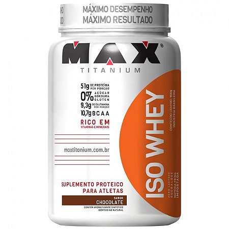 Esportivo max titanium iso whey pote po 900 gramas